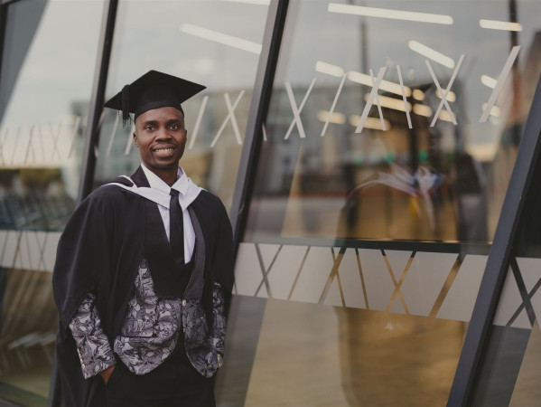 Adetola Oguntade, a graduate from Scotts, at the Winter 2024 graduations, P & J Live Adetola Oguntade, a graduate from Scotts, at the Winter 2024 graduations, P & J Live