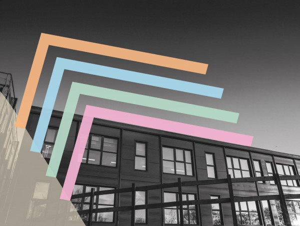 Grays School of Art building with graphics Grays School of Art building with graphics