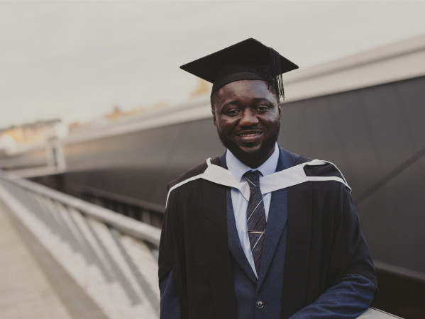 Louis Fosu Nsowah a graduate from the Winter Graduations 2024 at the P & J Live Louis Fosu Nsowah a graduate from the Winter Graduations 2024 at the P & J Live