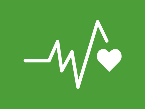 SDG Goal icon - a heartbeat trace shape ending in a heart icon on a green background SDG Goal icon - a heartbeat trace shape ending in a heart icon on a green background