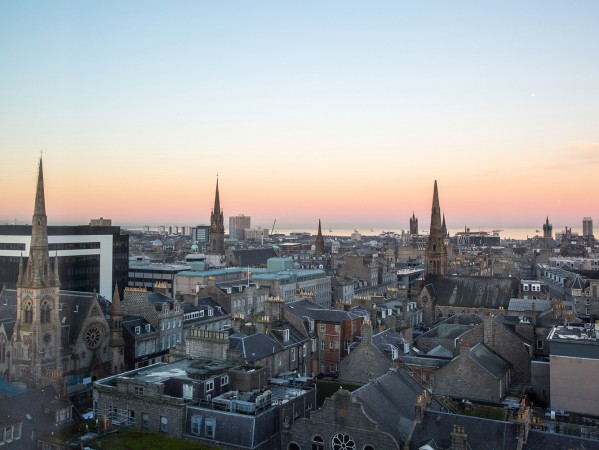 aerial view of Aberdeen City at sunset aerial view of Aberdeen City at sunset