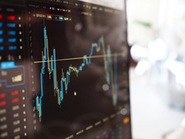 close up of a screen displaying a graph